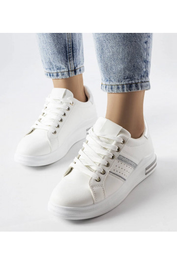 Weiße Plateau-Sneakers von...