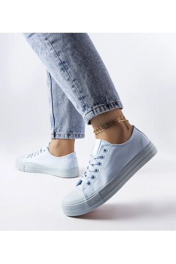 Esmeraude sneakers i blåt stof 2