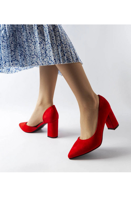 Sargent rote Pumps mit Blockabsatz