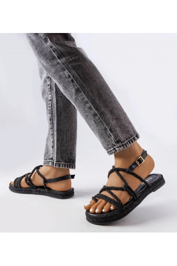 Sandales tissées noires...