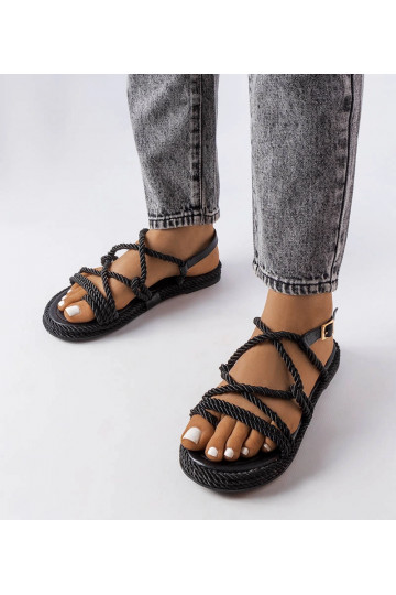 Sorte Burwell Woven Sandaler 2