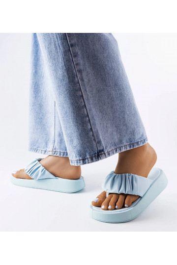 Filena blå rynkede flip-flops 2