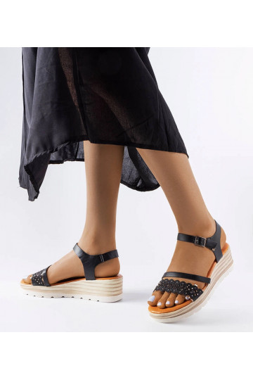 Sorte Ferdinando kile-sandaler