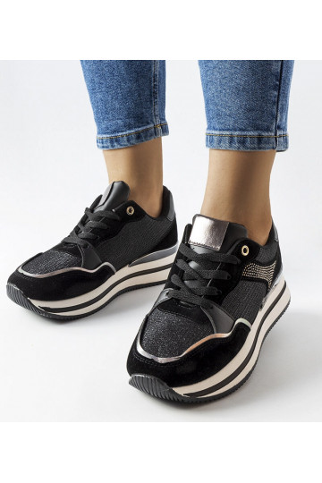 Sorte skinnende Enola sneakers