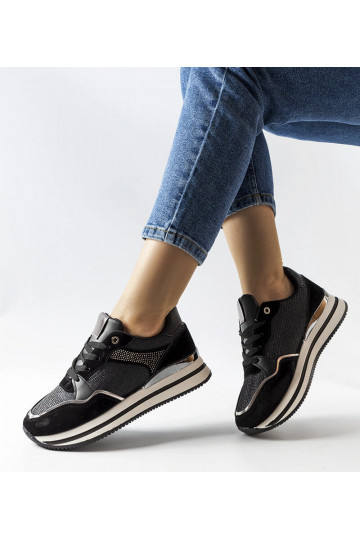 Sorte skinnende Enola sneakers 2