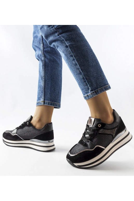 Sorte skinnende Enola sneakers