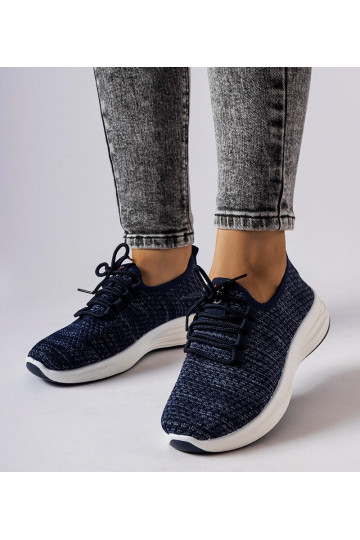 Tommaso sneakers i blåt stof
