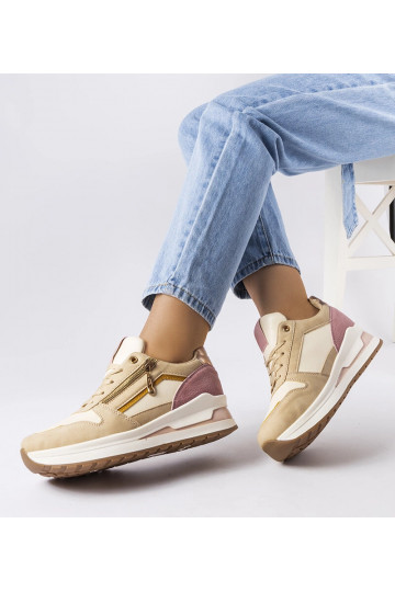 Beige und rosa...