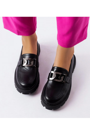 Sorte elegante loafers med...