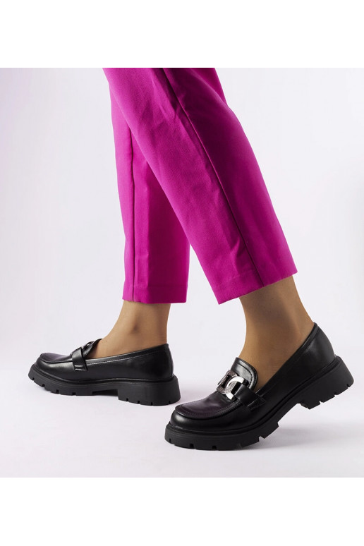 Sorte elegante loafers med zirkoner...