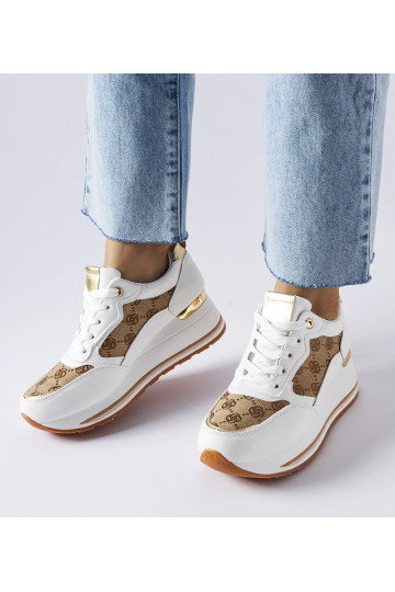 Hvide wedge sneakers med...