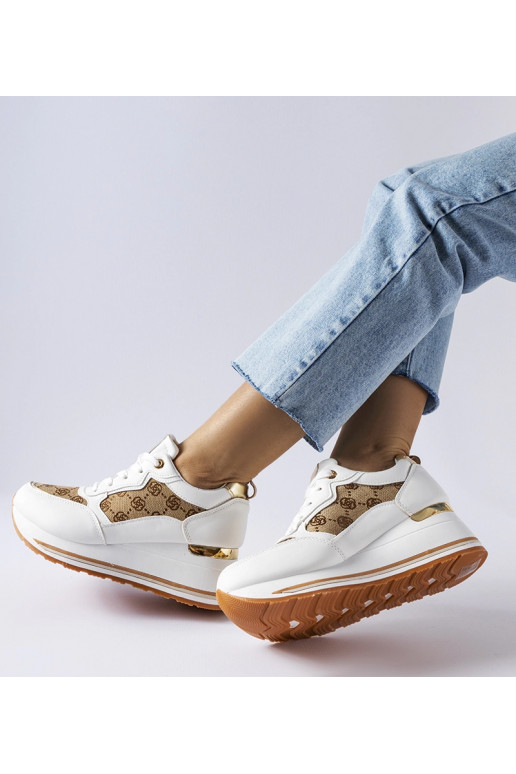 Weiße Keil-Sneaker mit Rouxi-Print