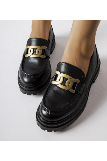 Mocassins noirs décorés... 2