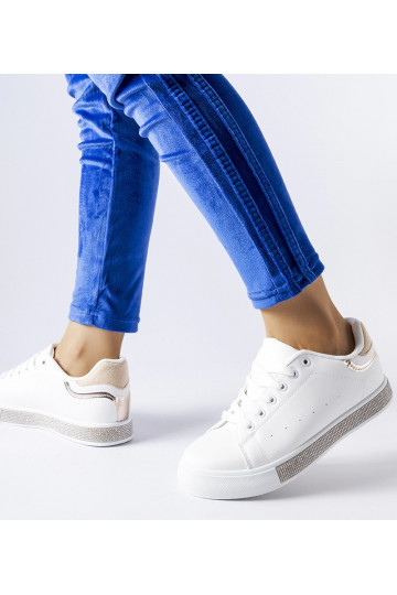 Weiße und beige Sneakers...