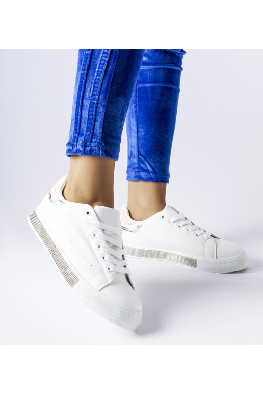 Baskets blanches et beiges avec...