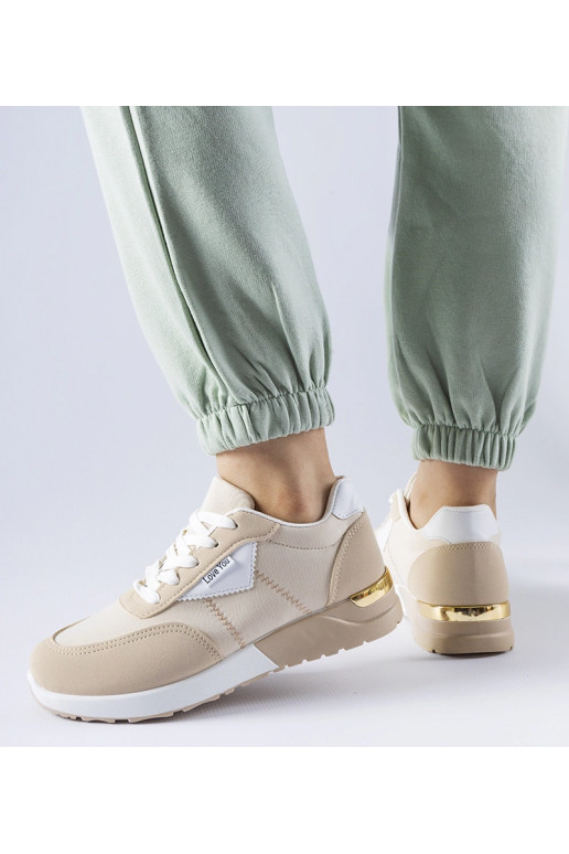 Sneakers i beige stof Geraldino