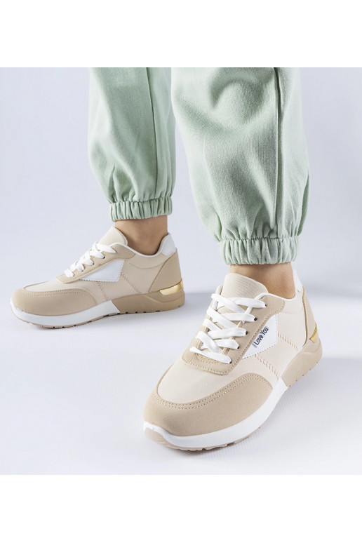 Sneakers i beige stof Geraldino