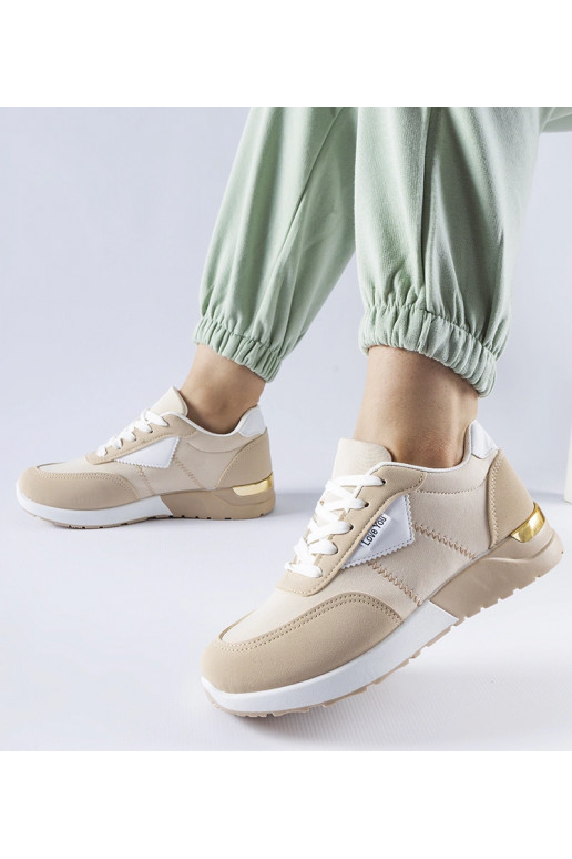 Sneakers i beige stof Geraldino