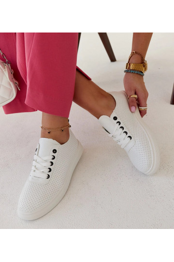 Hvide øko-læder sneakers... 2