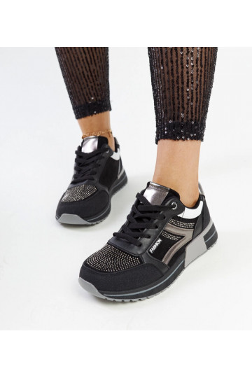 Sorte platform sneakers med...
