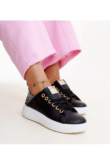Baskets noires avec zircons... 2