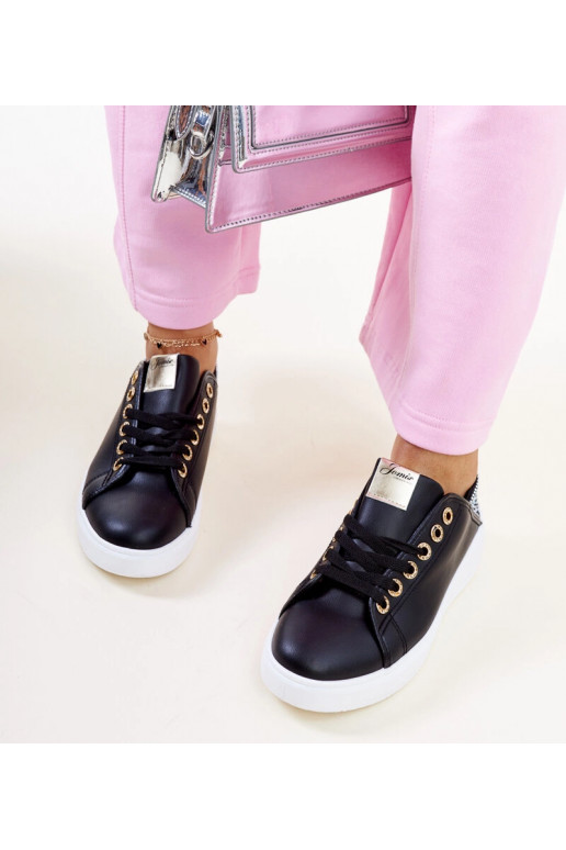 Baskets noires avec zircons Antonietta
