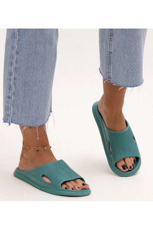 Chaussons en mousse vert myrtile