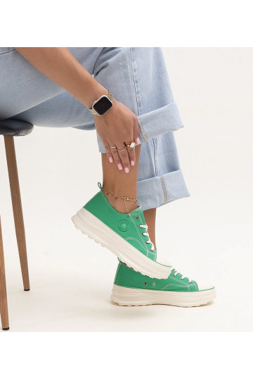 Grüne klobige Sneakers Big... 2