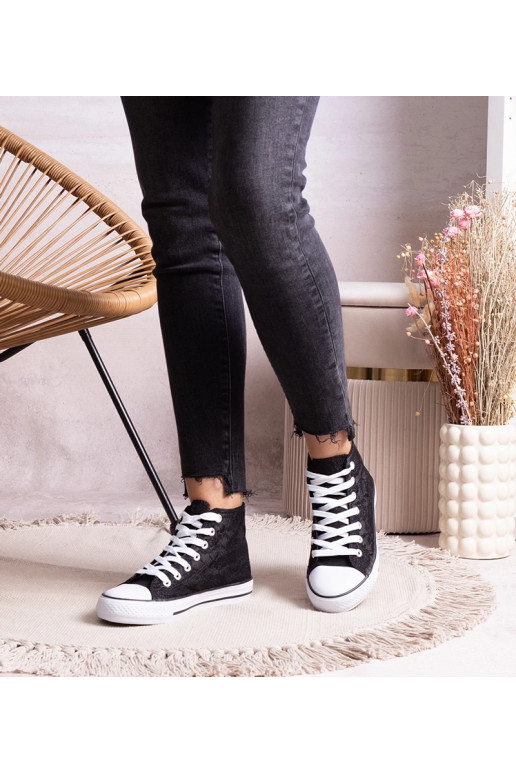 Sorte high top sneakers med blonde...