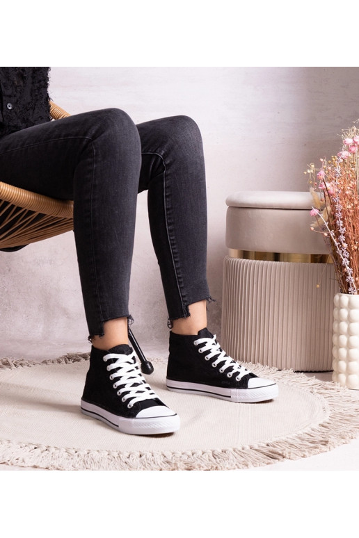 Sorte high top sneakers med blonde...