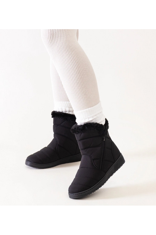 Bottes de neige noires décorées de...
