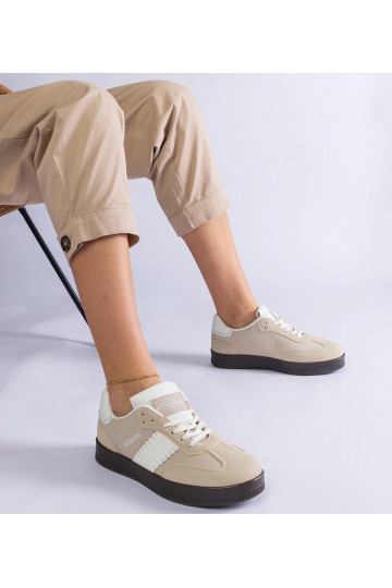 Beige platform sneakers med...