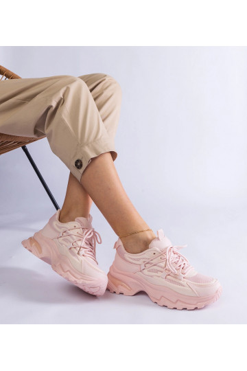 Lyserøde sportssneakers med...