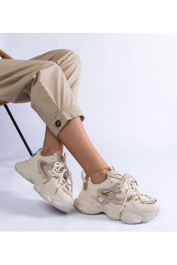 Beige Damen Sport-Sneaker...