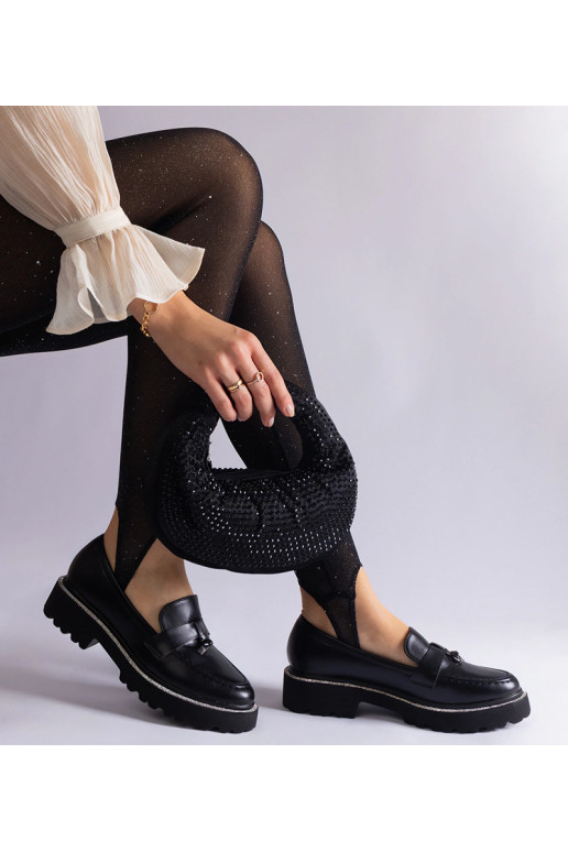 Schwarze Loafer aus Kunstleder mit...