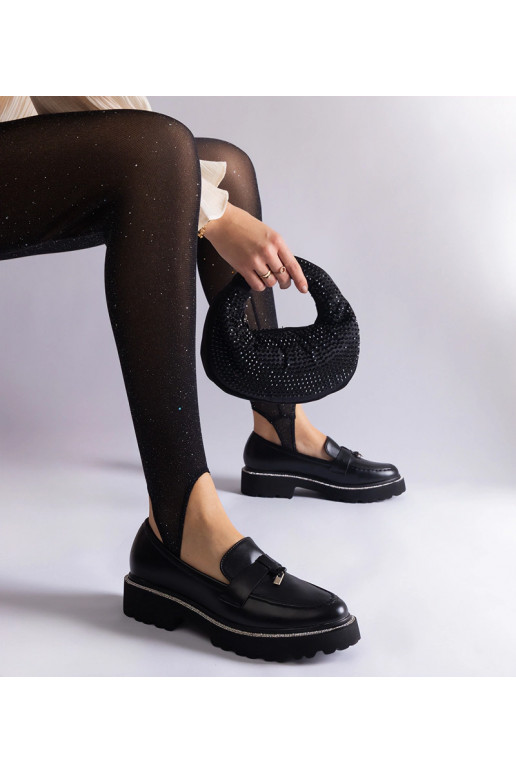 Schwarze Loafer aus Kunstleder mit...