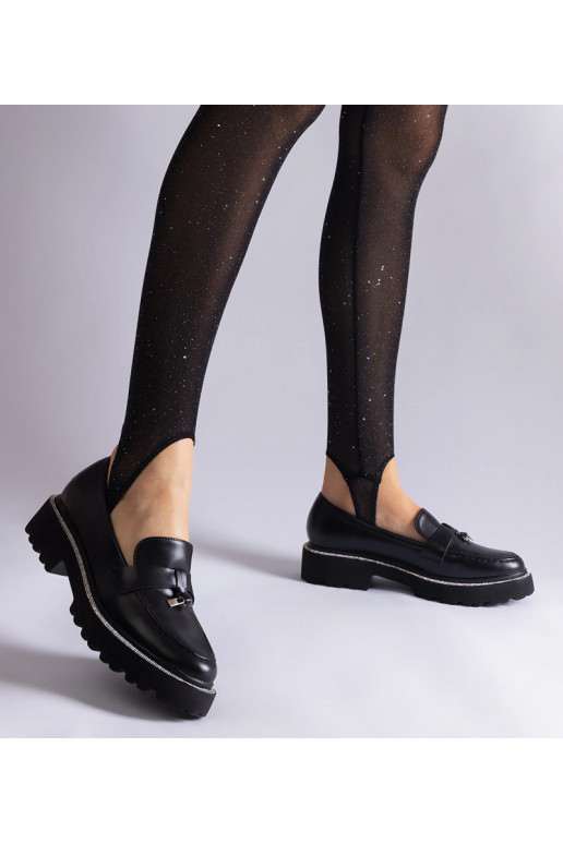 Schwarze Loafer aus Kunstleder mit...
