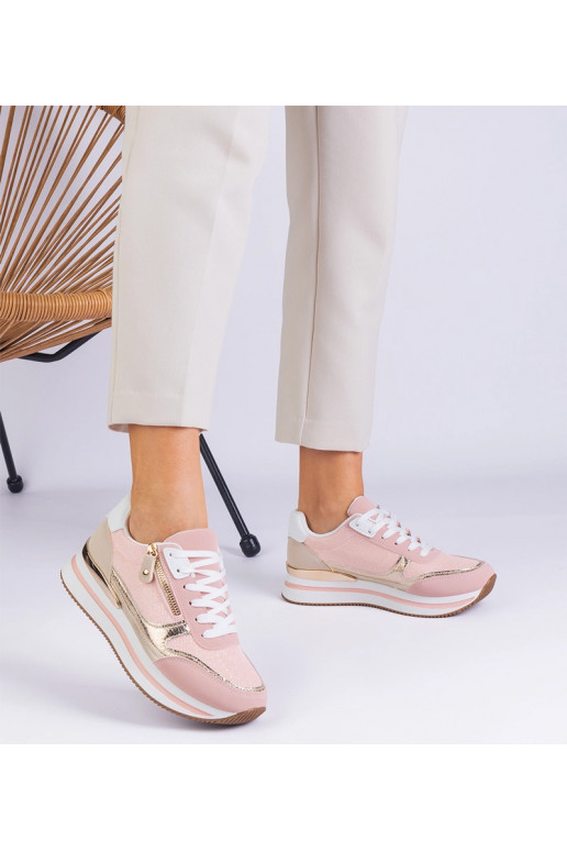 Rosa Sport-Sneaker auf Plateau mit...