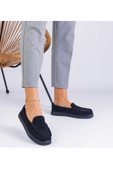 Schwarze Damen Schuhe aus Kunstwildleder Sevilia 2