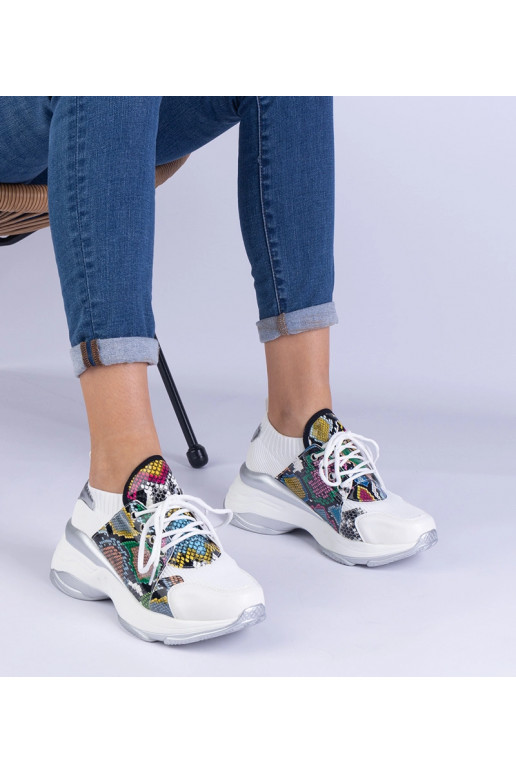 Hvide sportssneakers til kvinder med...