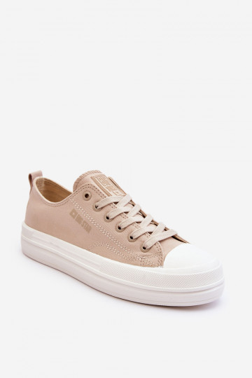 Lage sneakers met veters Big Star LL274969 zandkleur 2