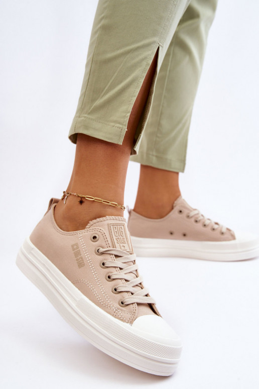 Faible avec des lacets Baskets Big Star LL274969 beige