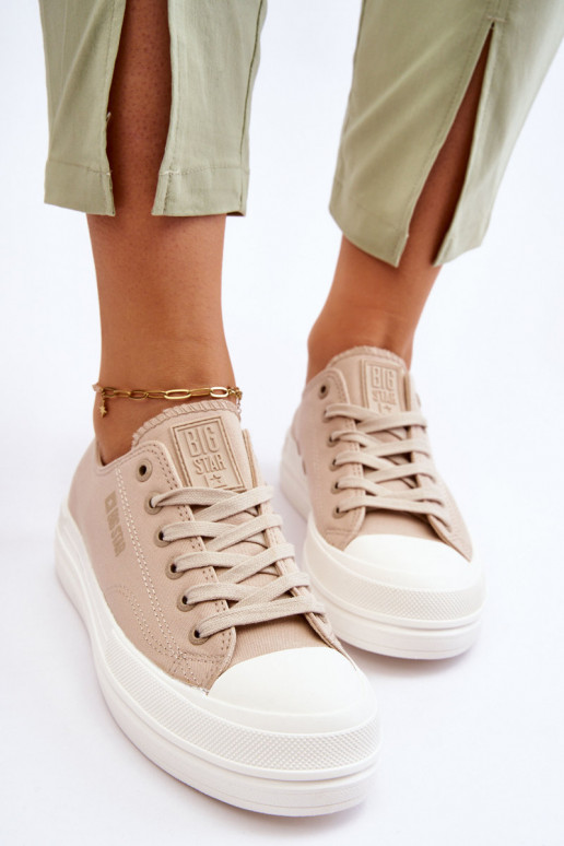 Laag met veters Sneakers Big Star LL274969 beige