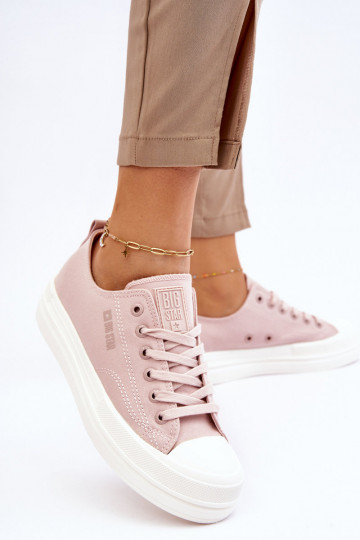 Faible avec des lacets Baskets Big Star LL274970 Nude
