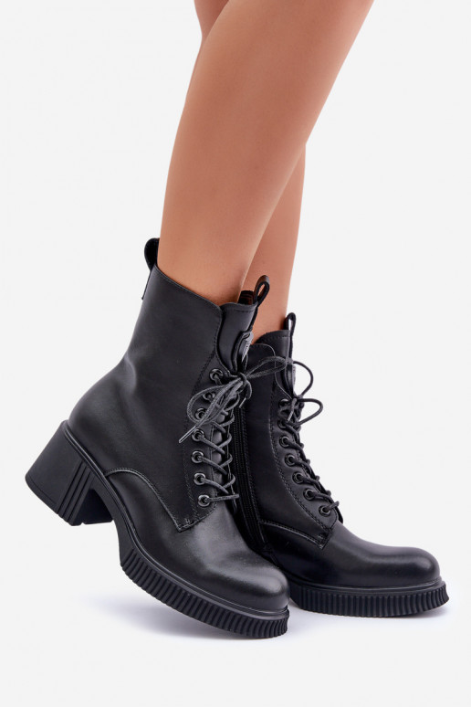 Bottines isolées en cuir naturel...