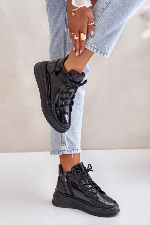 Baskets à plateforme en cuir naturel... Baskets à plateforme en cuir naturel...