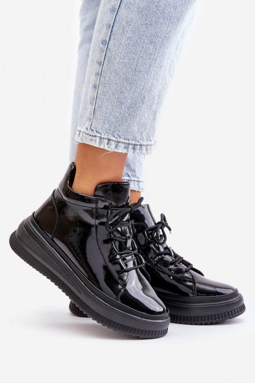 Baskets à plateforme en cuir naturel... Baskets à plateforme en cuir naturel...