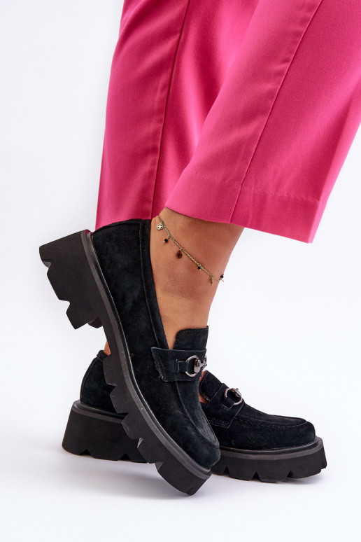 Mokasins femme en daim noir Neloria Mokasins femme en daim noir Neloria