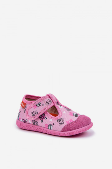 Slippers Milami Kinderen met zelfklevende bevestigingsmiddelen IN Zebry roze Jasimrra