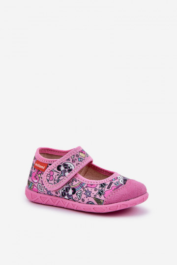 Chaussons Milami enfants avec fermetures Velcro IN Panda Bear couleur rose Esnia